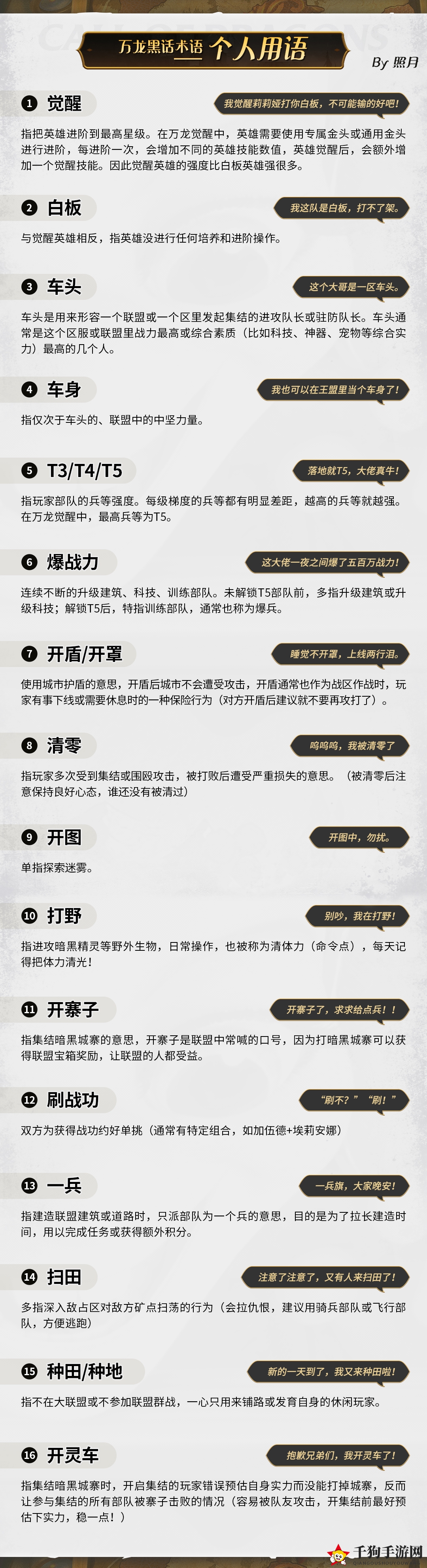 《万龙觉醒》万龙黑话术语大全