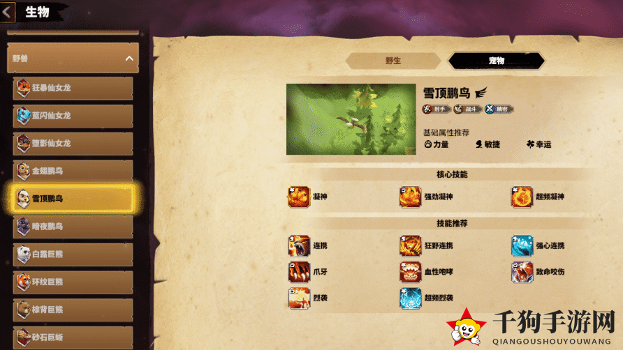 《万龙觉醒》克岚西宠物选择推荐